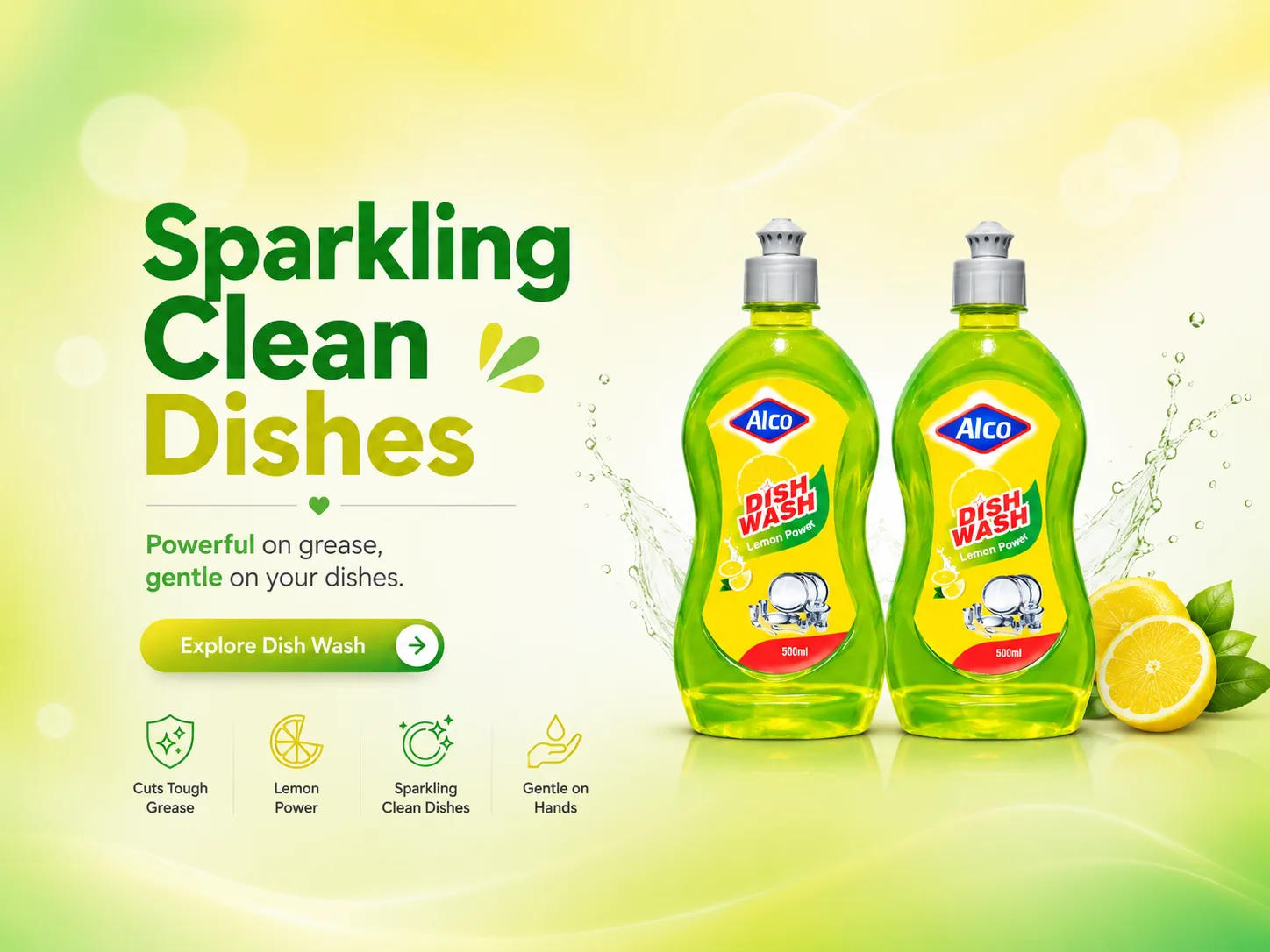 Alco Dish Wash - Sparkling Clean Dishes